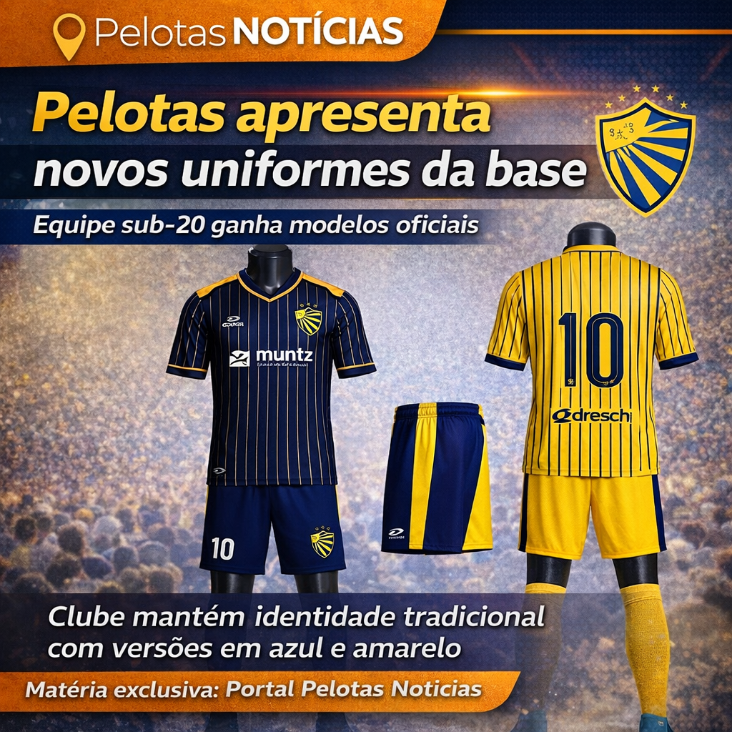 Pelotas lança novos uniformes para equipe sub-20 e aposta na identidade do clube – Portal Pelotas Notícias