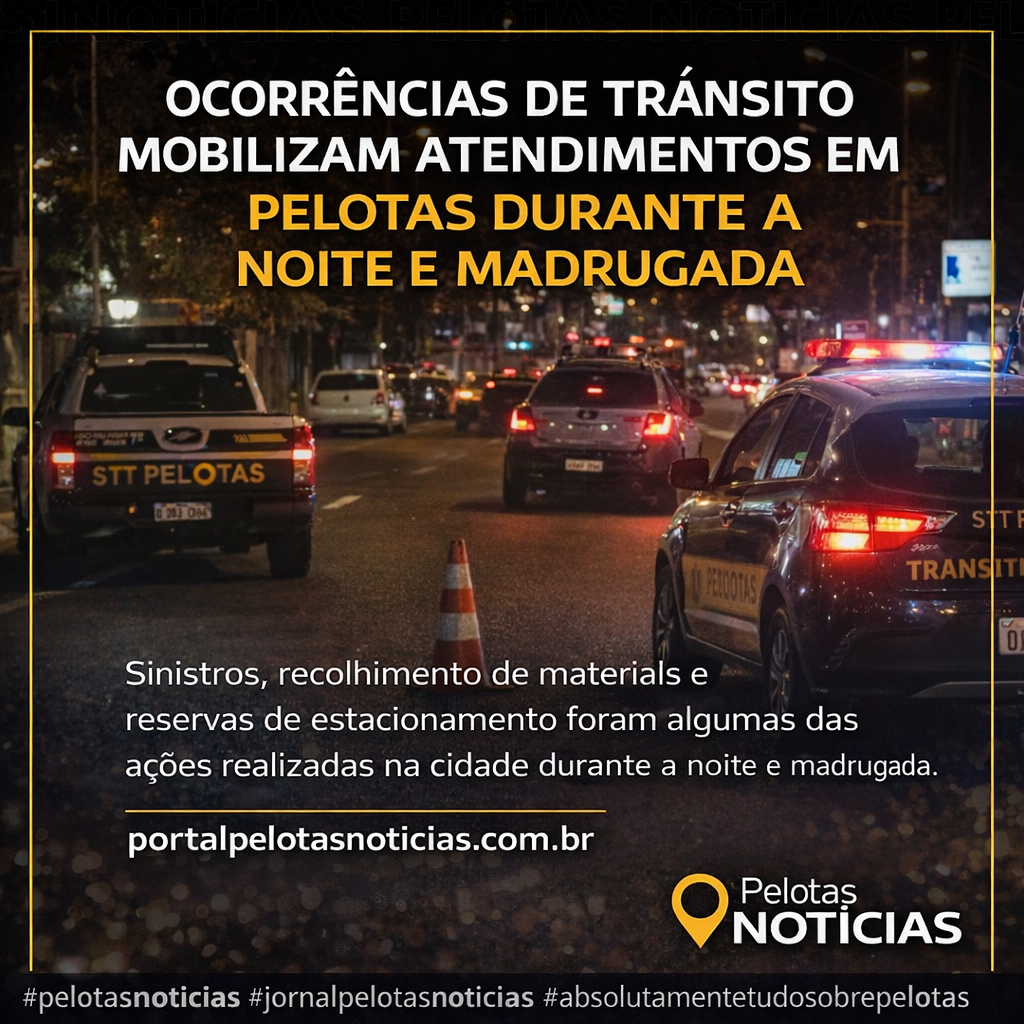 Ocorrências de trânsito mobilizam atendimentos em Pelotas durante a noite e madrugada – Portal Pelotas Notícias