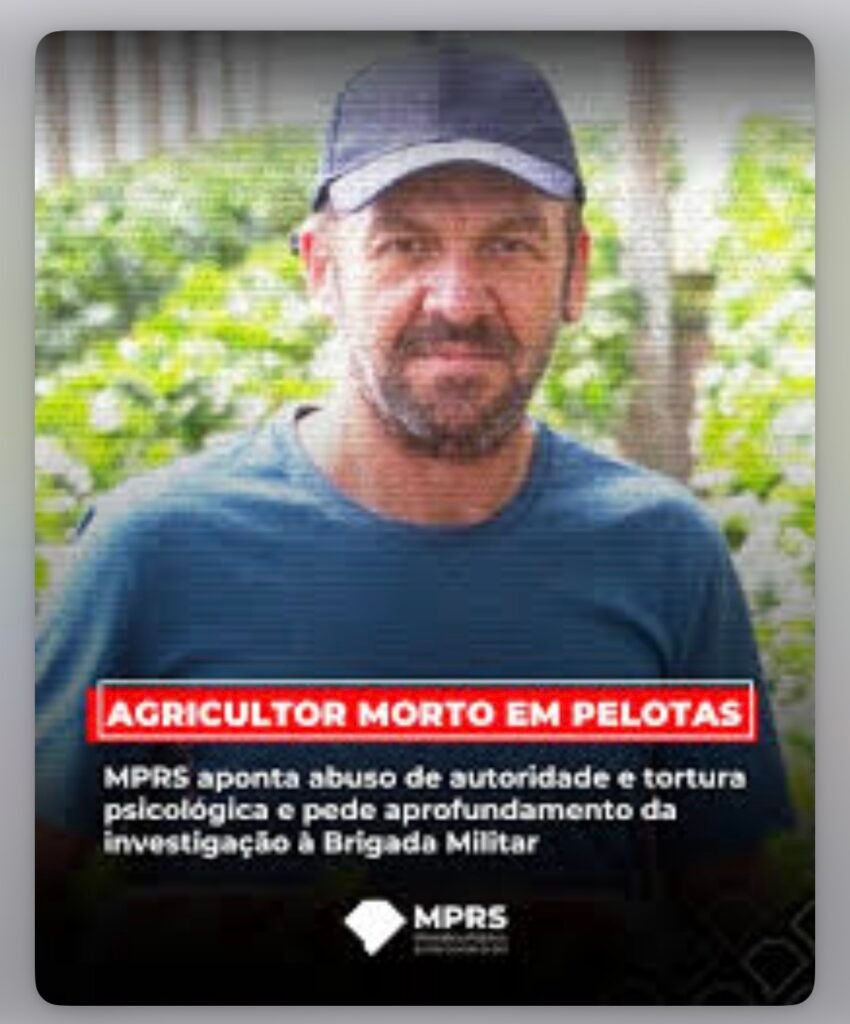 Caso de agricultor morto em ação policial em Pelotas tem novos desdobramentos após manifestação do Ministério Público